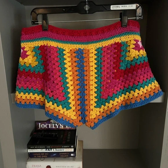 Farm Rio Striped Crochet Multicolor Shorts - Picture 4 of 4